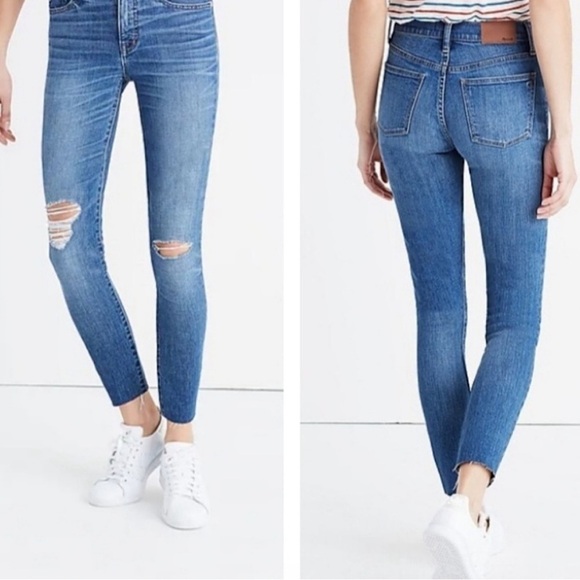 Madewell Denim - Madewell 9” High Rise Skinny Distressed Jeans Size 29